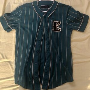 Empyre green Striped Baseball Jersey